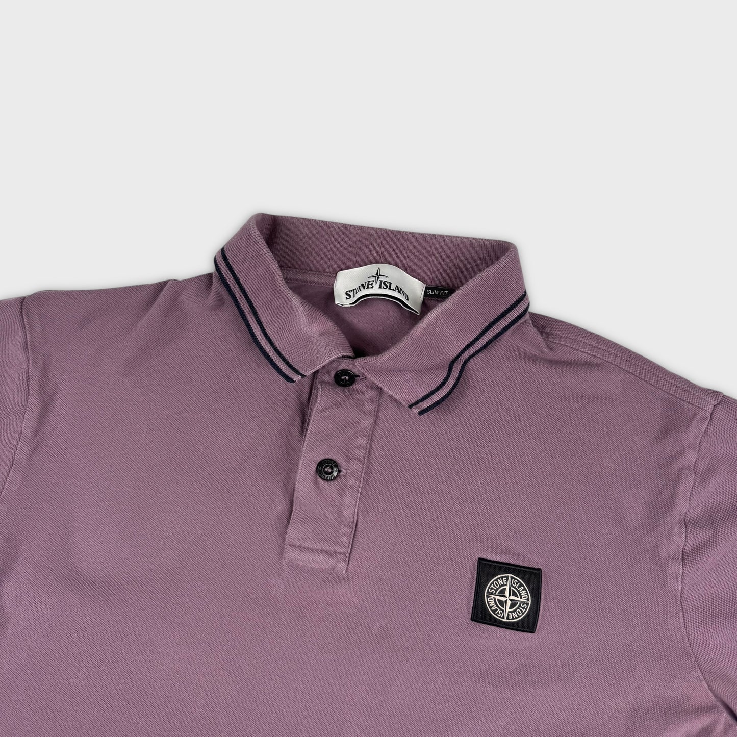 Stone Island Muave Compass Poli Shirt L