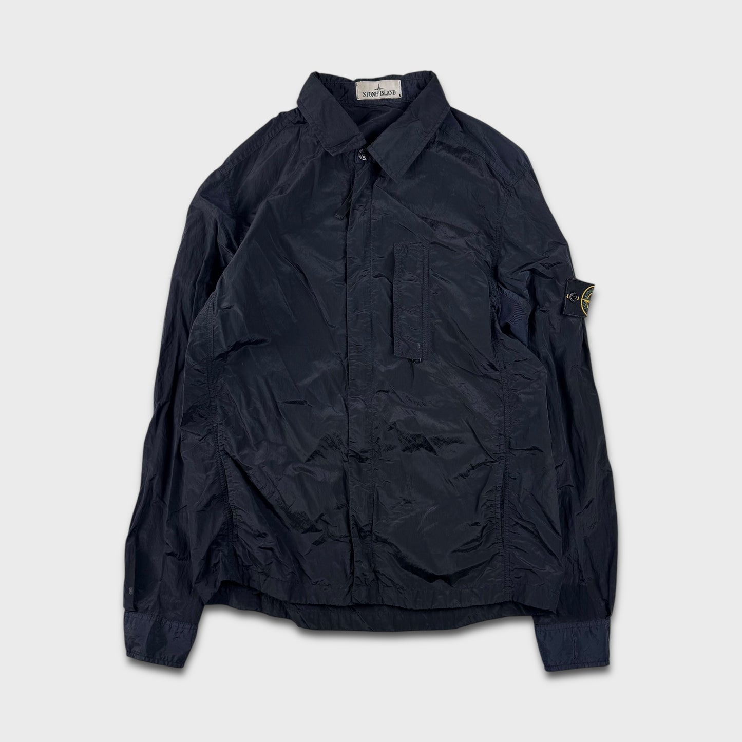 Stone Island Navy Nylon Metal Overshirt L