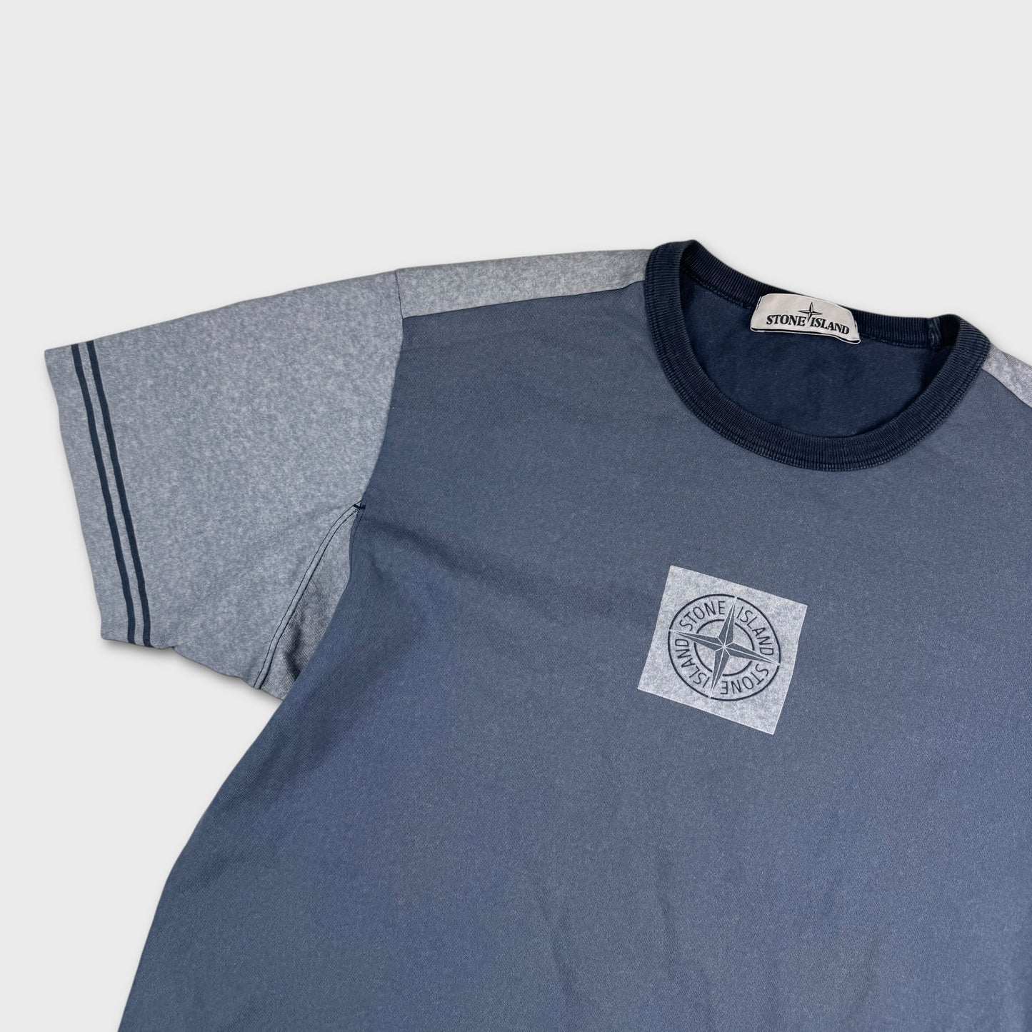 Stone Island Two-Tone Chalk Compass T-Shirt L