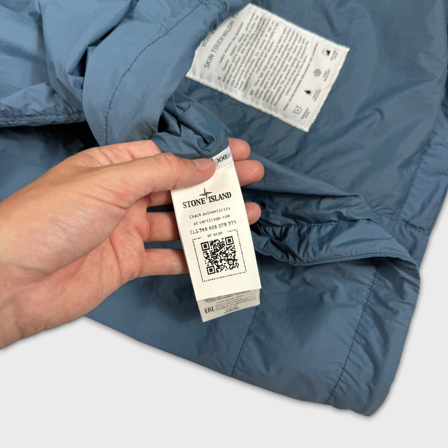 Stone Island Blue Skin Touch Nylon-TC Jacket XXL