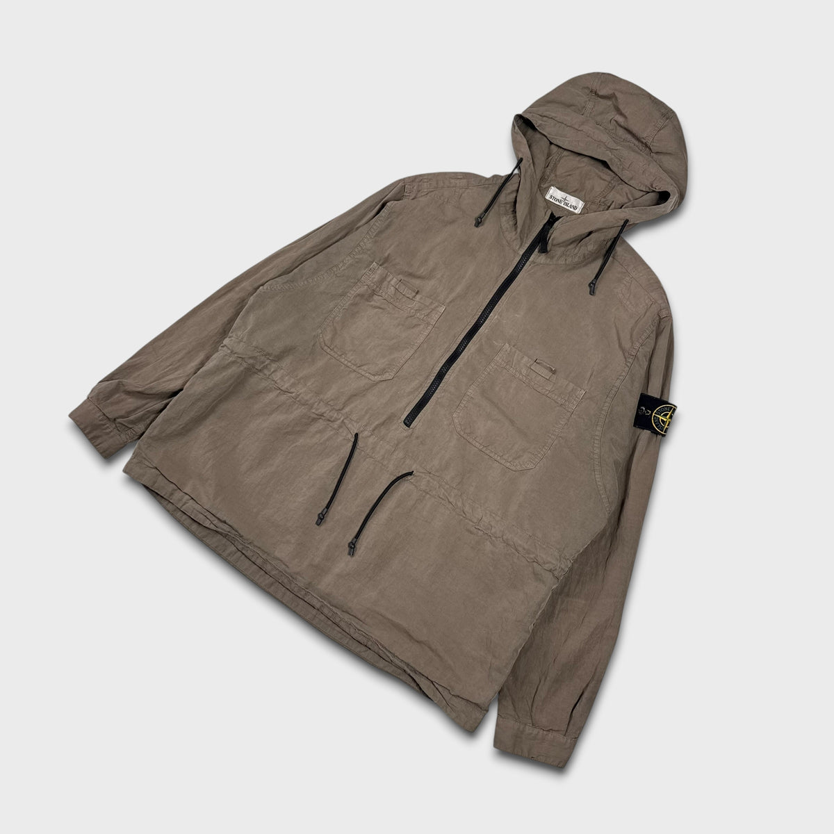 Stone Island Olive Green ‘LG’ Pullover Smock Jacket M