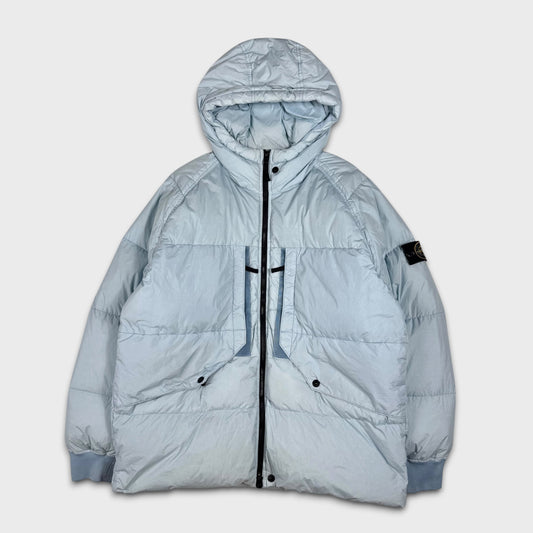 Stone Island Baby Blue Crinkle Reps NY Down Puffer Jacket XL
