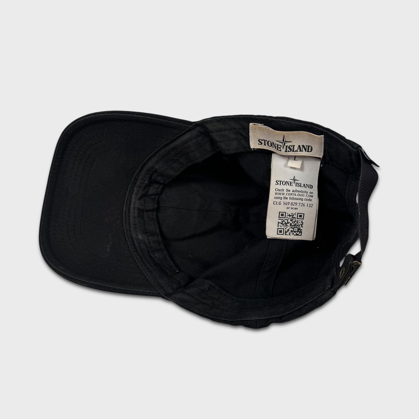 Stone Island Black Cotton Cap L