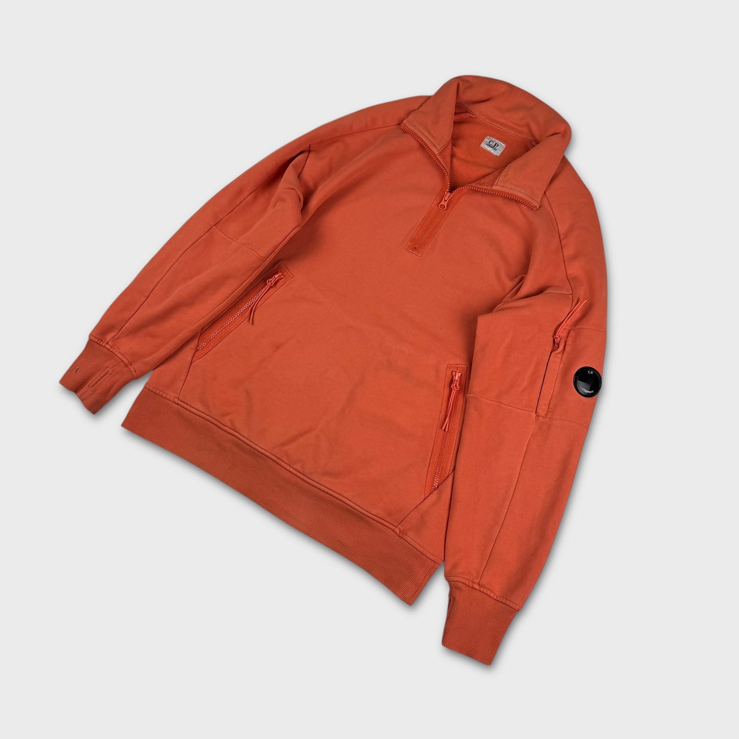 CP Company Orange Lens Quarter Zip Sweatshirt M