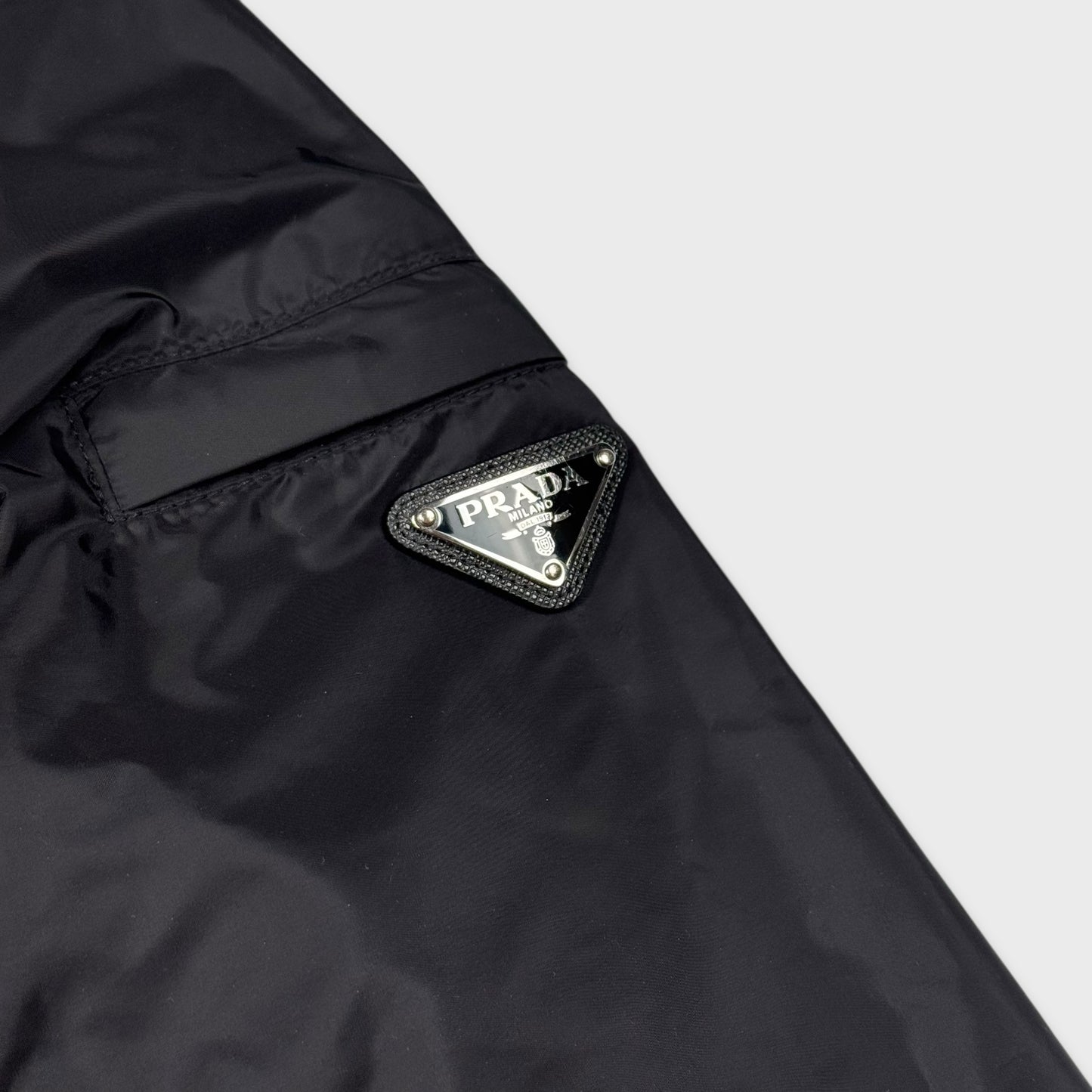 Prada Black Nylon Windbreaker Jacket L