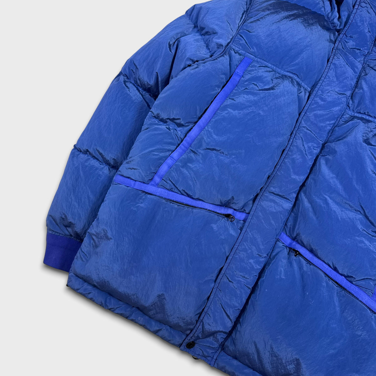 Stone Island Royal Blue Nylon Metal Down TC Puffer Jacket S