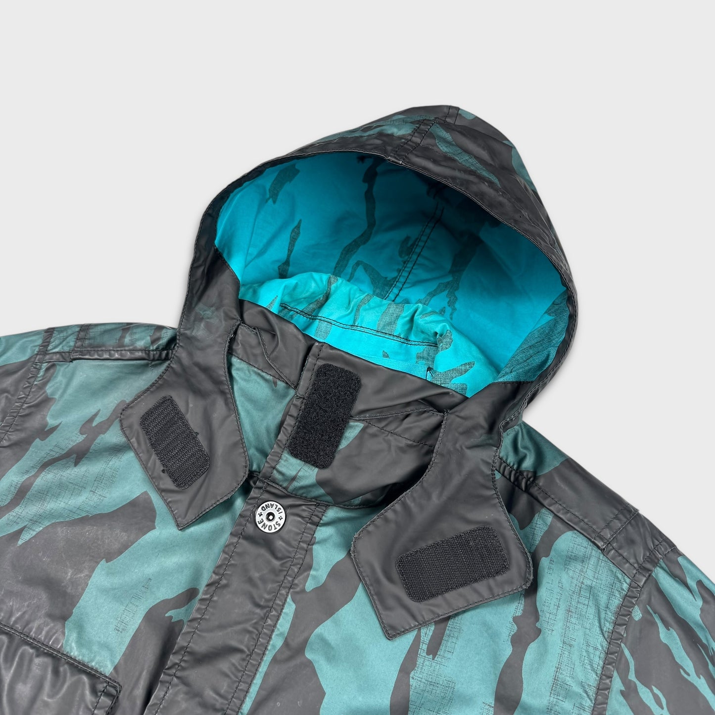 Stone Island Raso Gommato Reverse Colour Process Hooded Jacket M