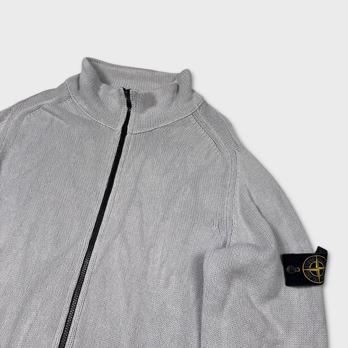 Stone Island 2000’s Ribbed Knit Zip Up XXL