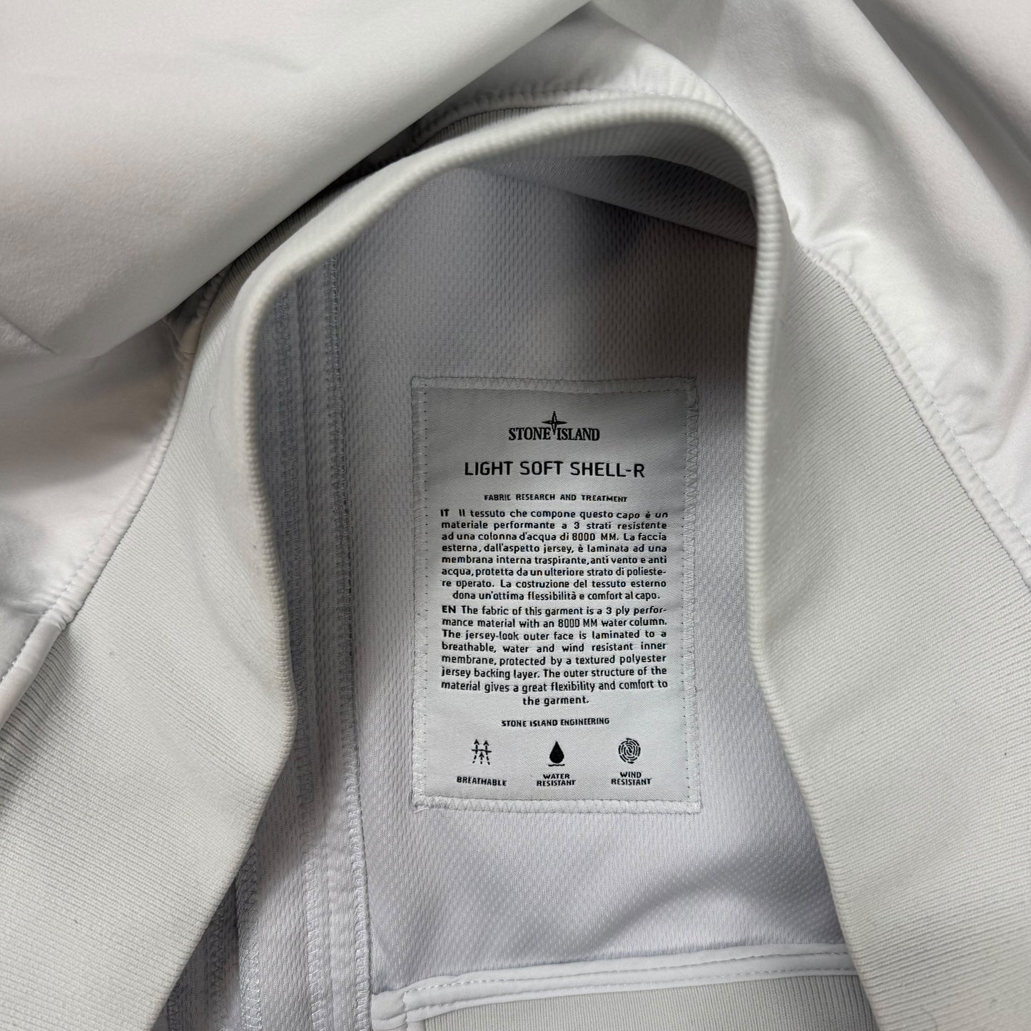 Stone Island Ice White Light Soft Shell-R Jacket L