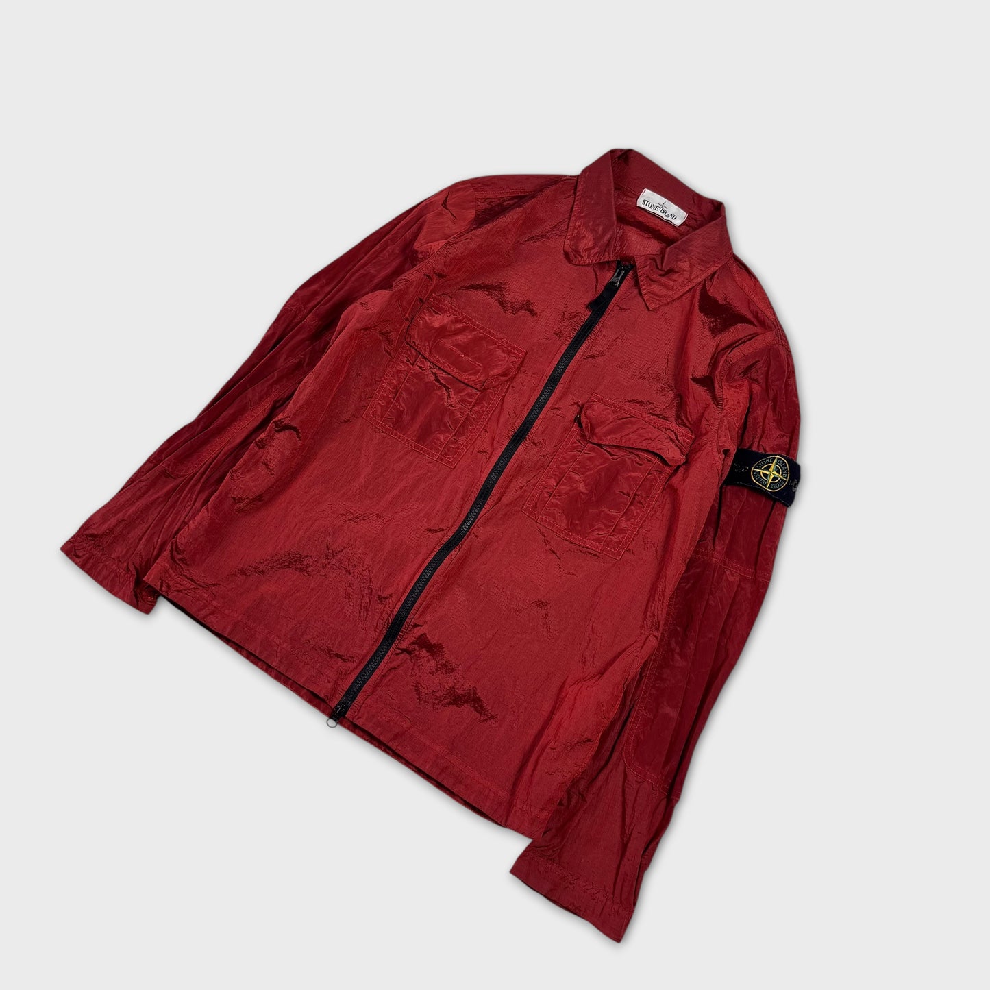 Stone Island Red Nylon Metal Overshirt M