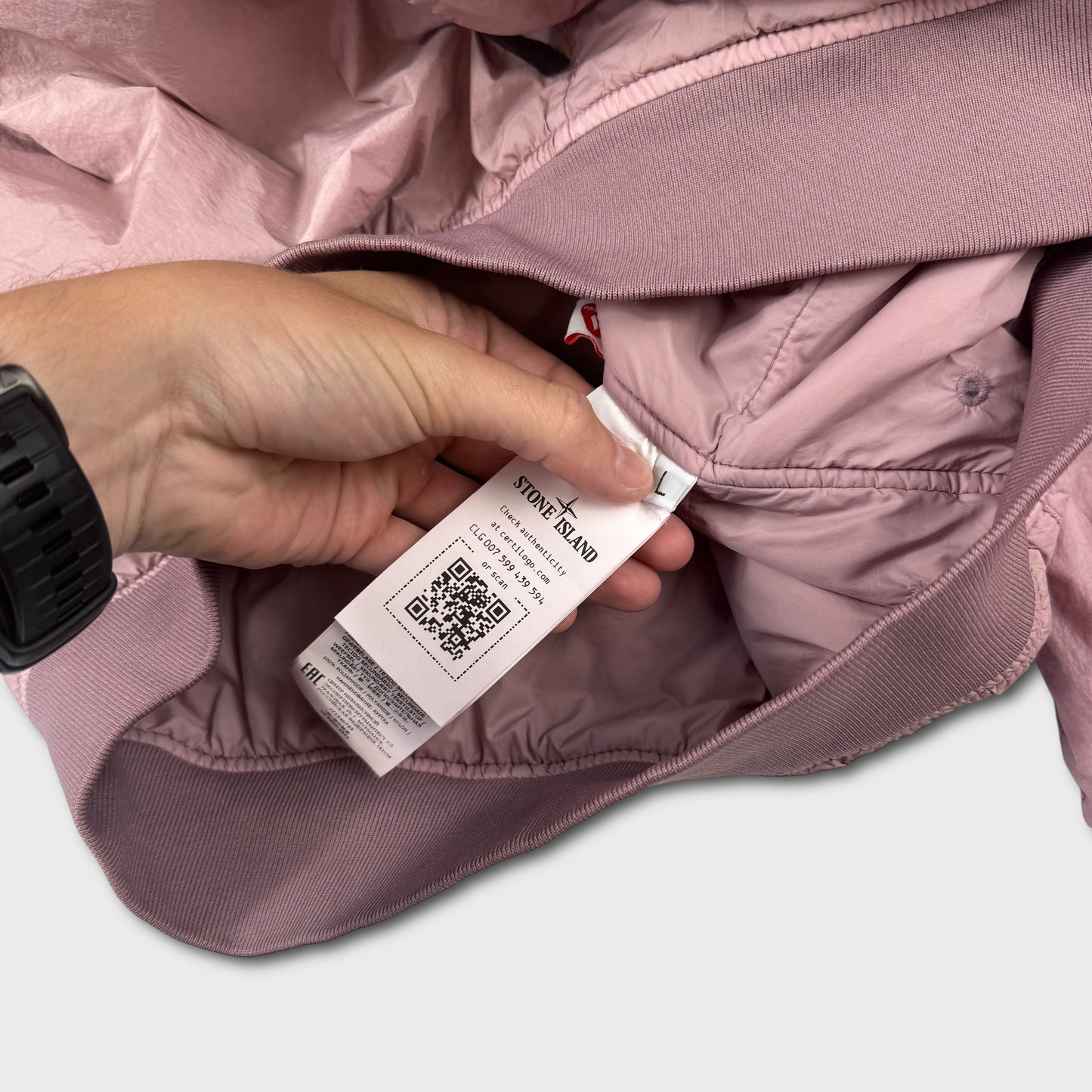 Stone Island Pink Garment Dyed Crinkle Reps R-NY Primaloft Jacket L