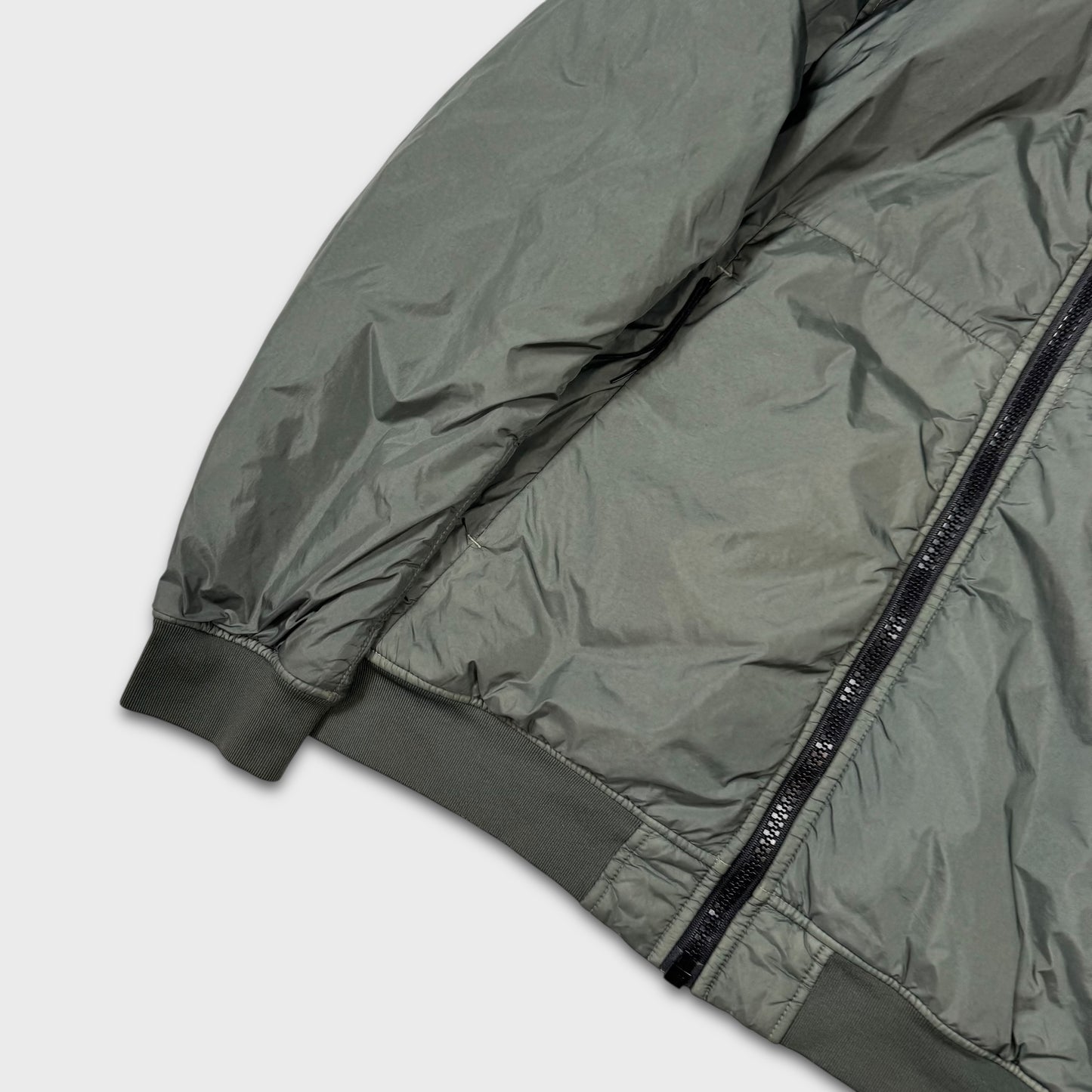 Stone Island Olive Green Crinkle Reps-NY Primaloft Puffer Jacket L