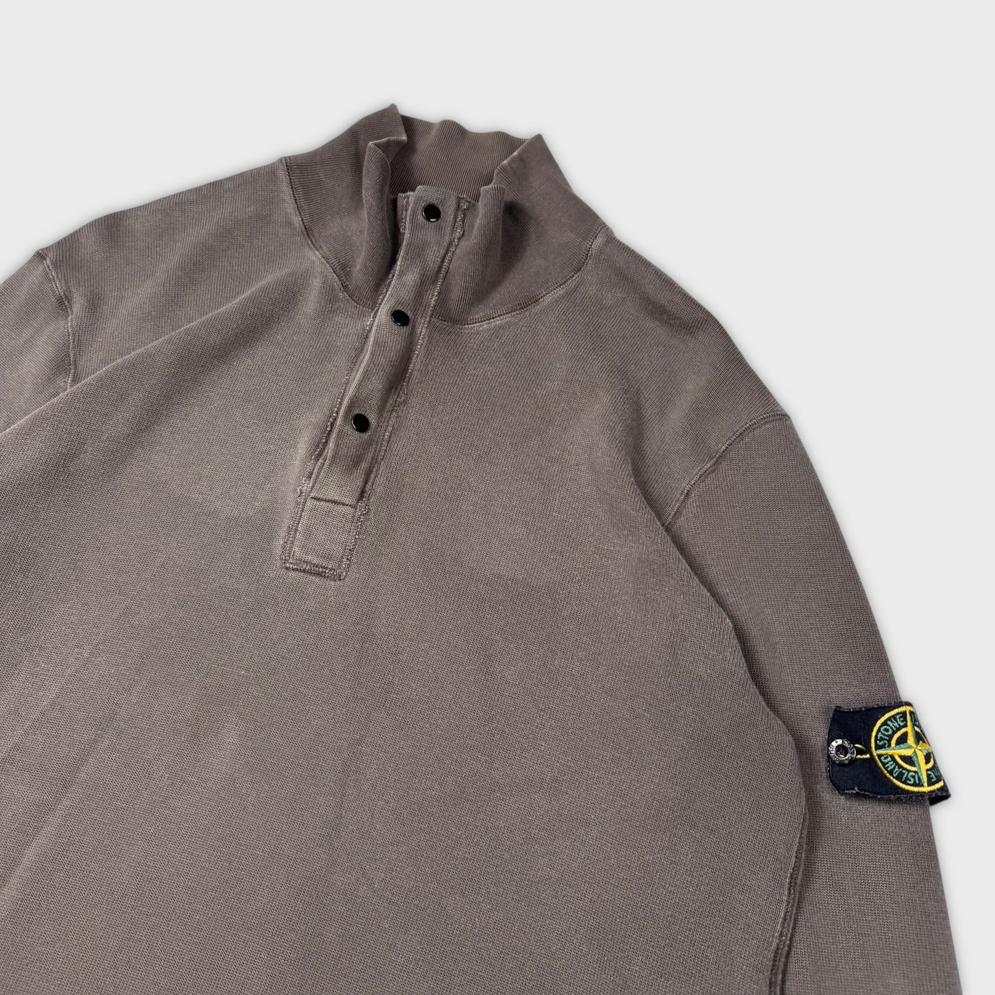 Stone Island Charcoal Quarter Zip Sweatshirt XL