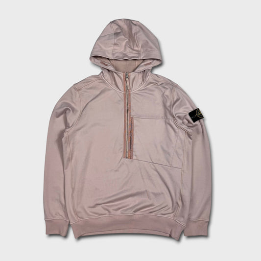 Stone Island Salmon Quarter Zip Hoodie M