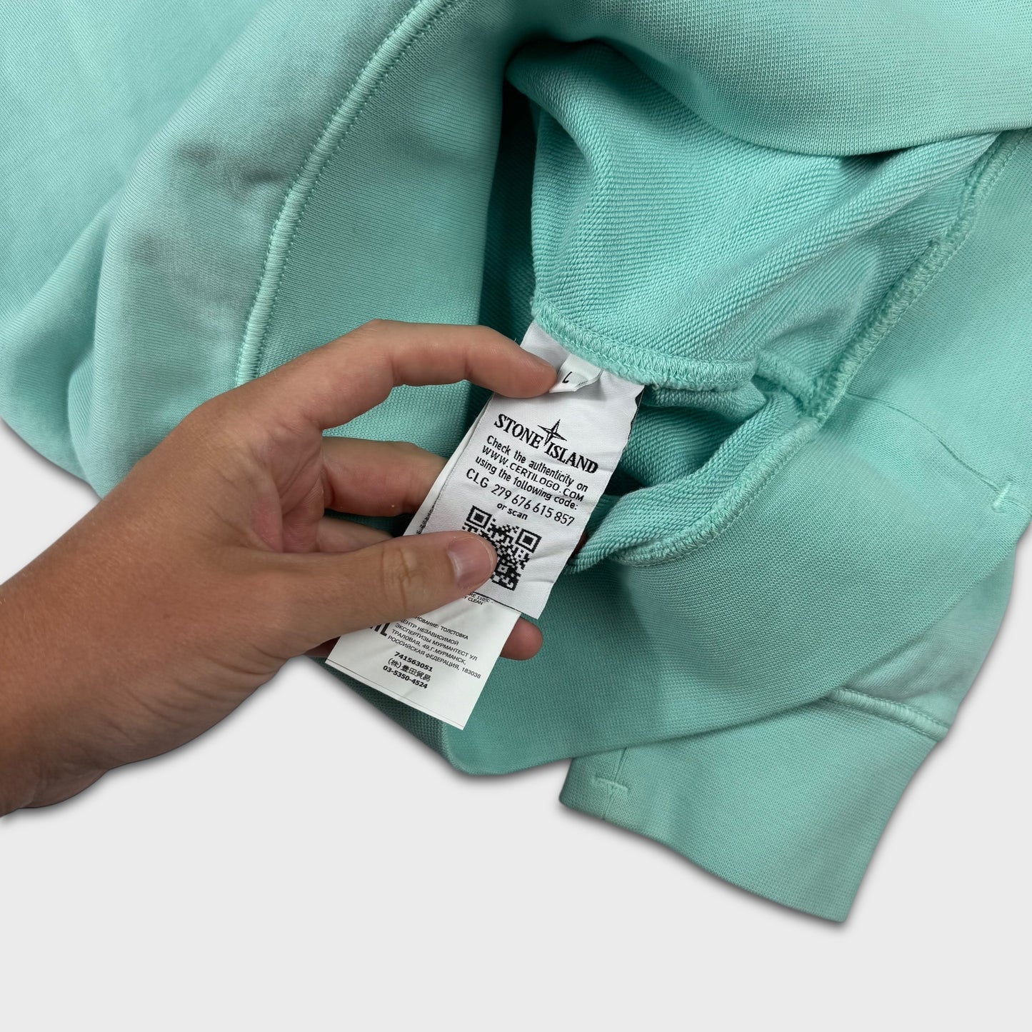 Stone Island Turquoise Crewneck Sweatshirt L