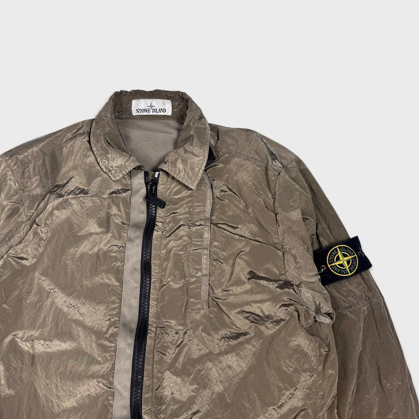 Stone Island Olive Nylon Metal Lined Overshirt Jacket M