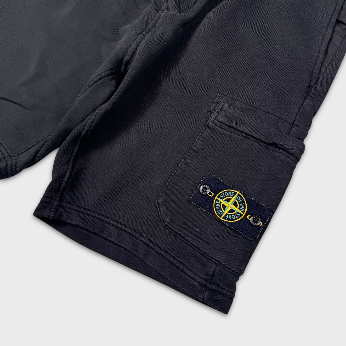 Stone Island Black Cotton Shorts L