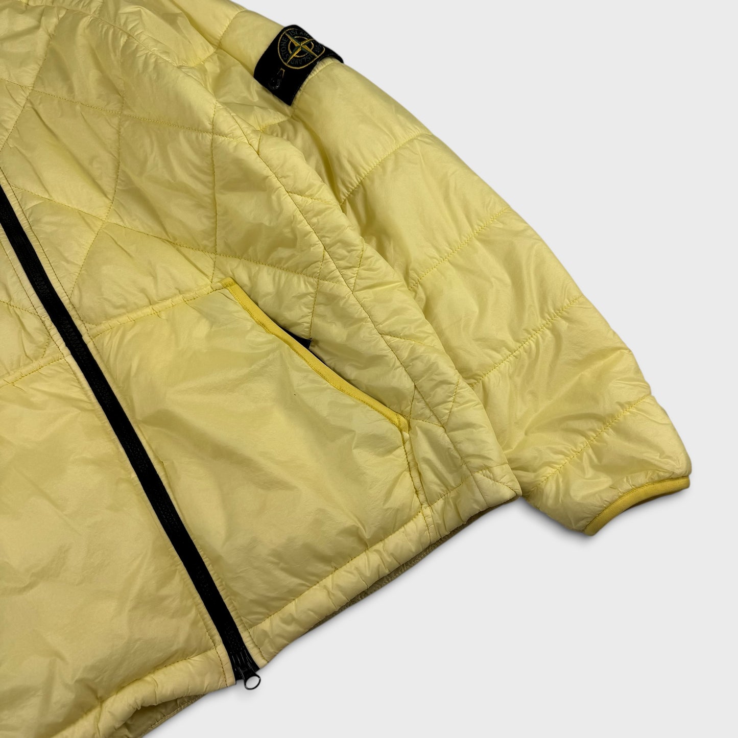 Stone Island Pale Yellow Quilted Micro Yarn Jacket M