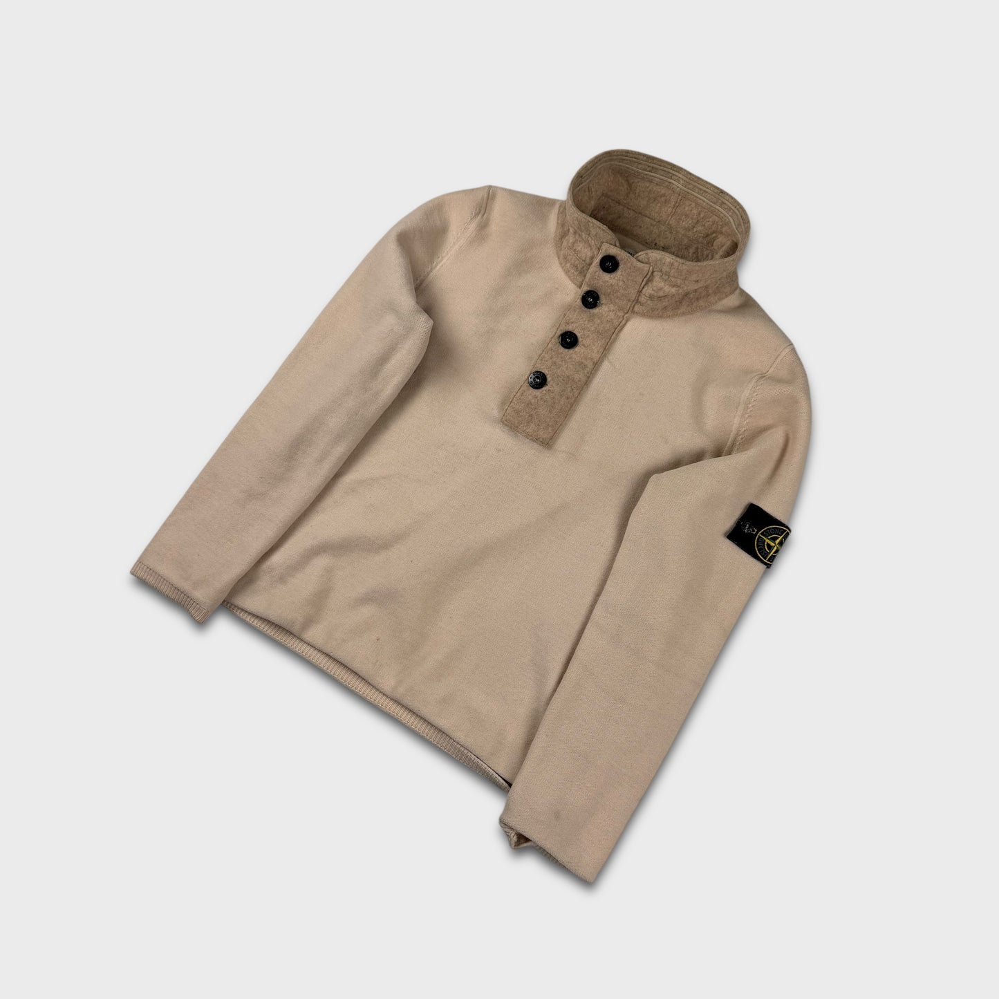 Stone Island Woolen 1/4 Button Knit S