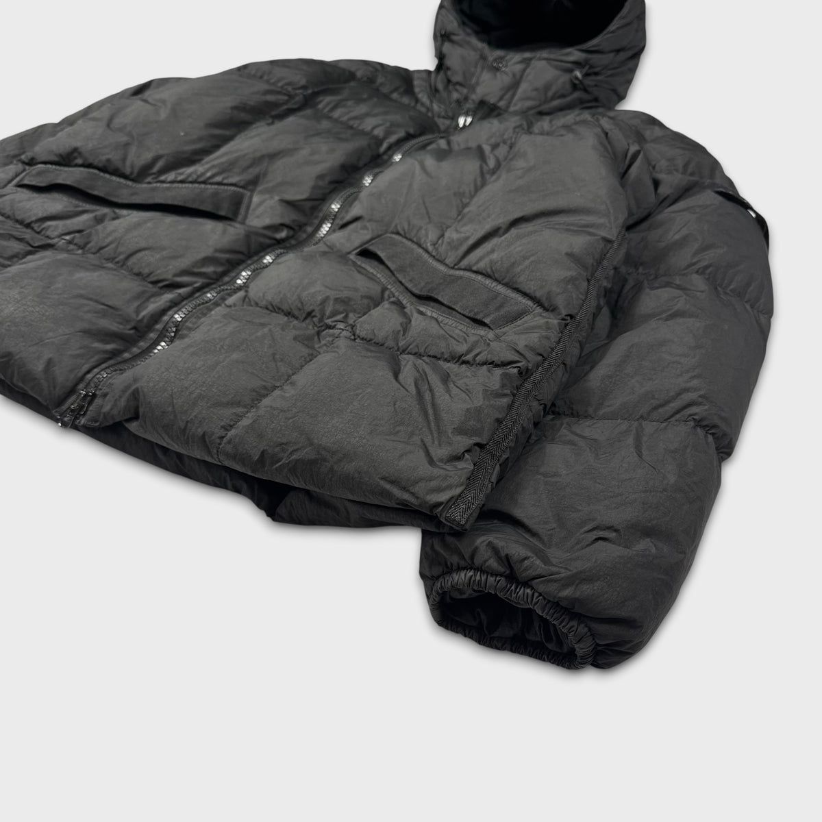 Stone Island Black Crinkle Reps NY Down Puffer Jacket XL