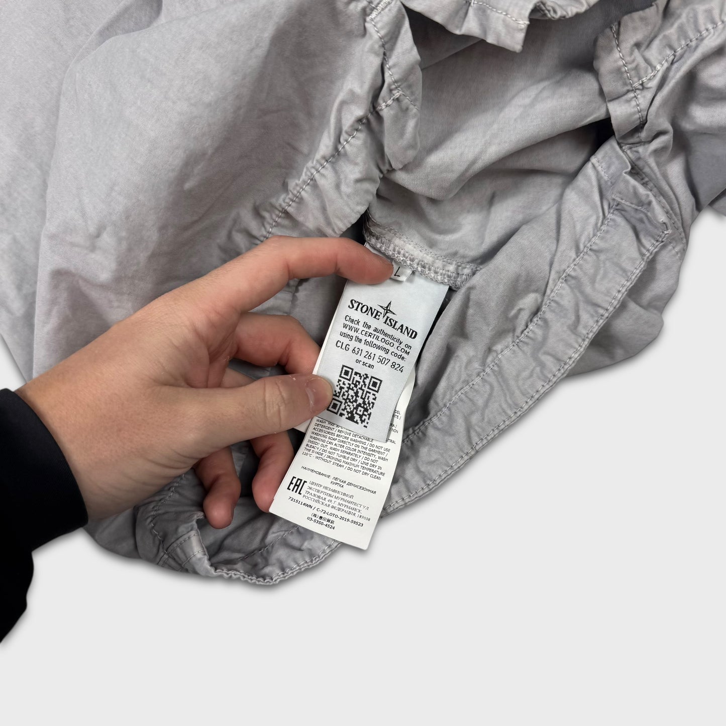 Stone Island Full Zip Grey Overshirt L