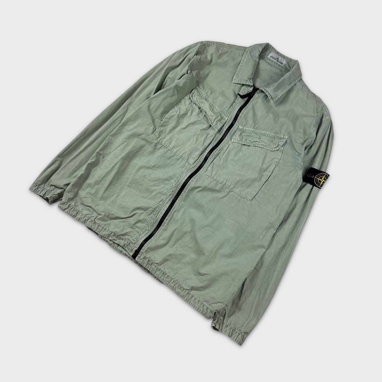 Stone Island Sage Green Full Zip Overshirt XL
