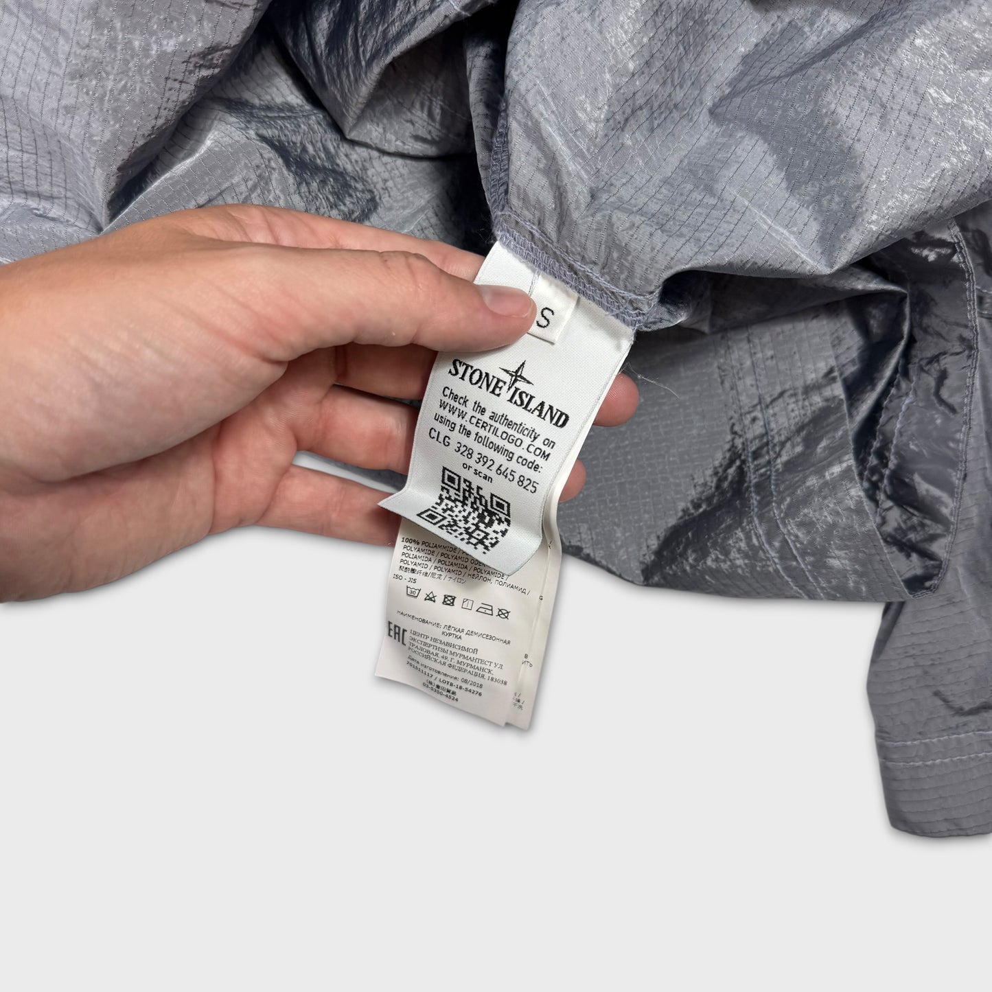 Stone Island Silver Nylon Metal Ripstop Overshirt S