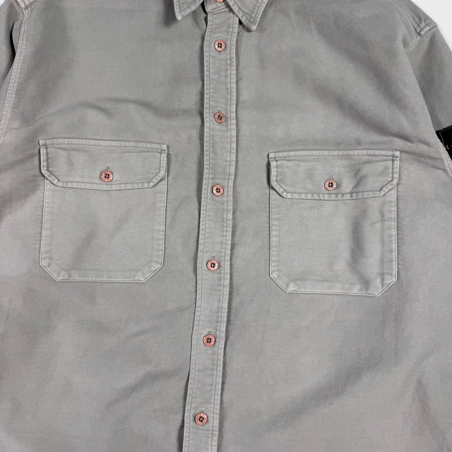 Stone Island 1998 Green Edge Moleskin Overshirt XXL
