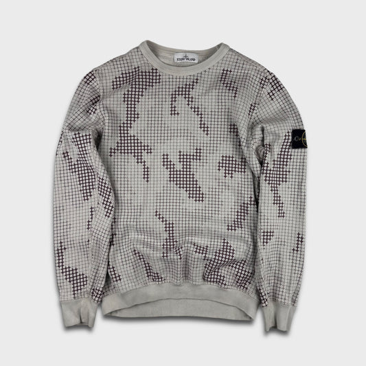 Stone Island Grid Camo Crewneck M