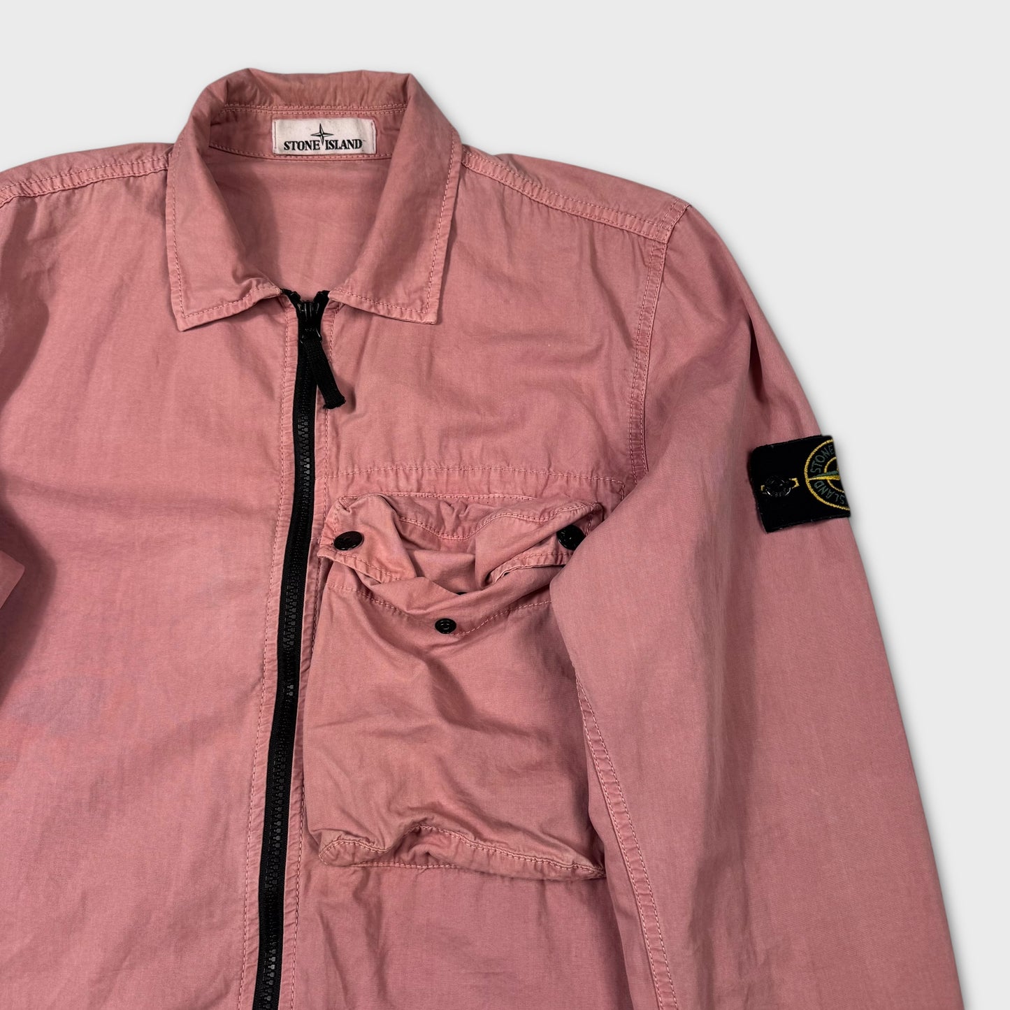 Stone Island Pink Full Zip Overshirt M