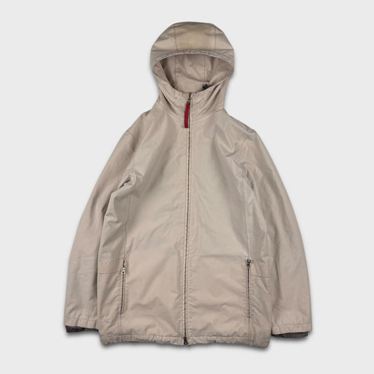 Prada Sport Goretex ‘Bone’ Nylon Mid-Length Jacket M/L