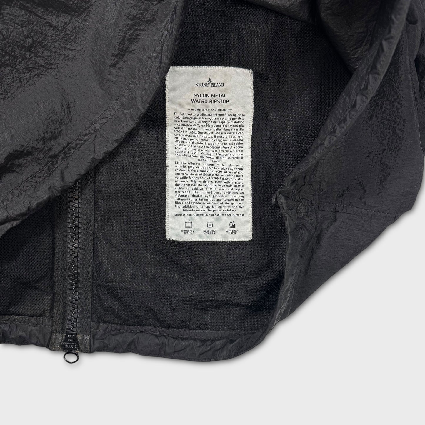 Stone Island Black Nylon Metal Ripstop Jacket XXL