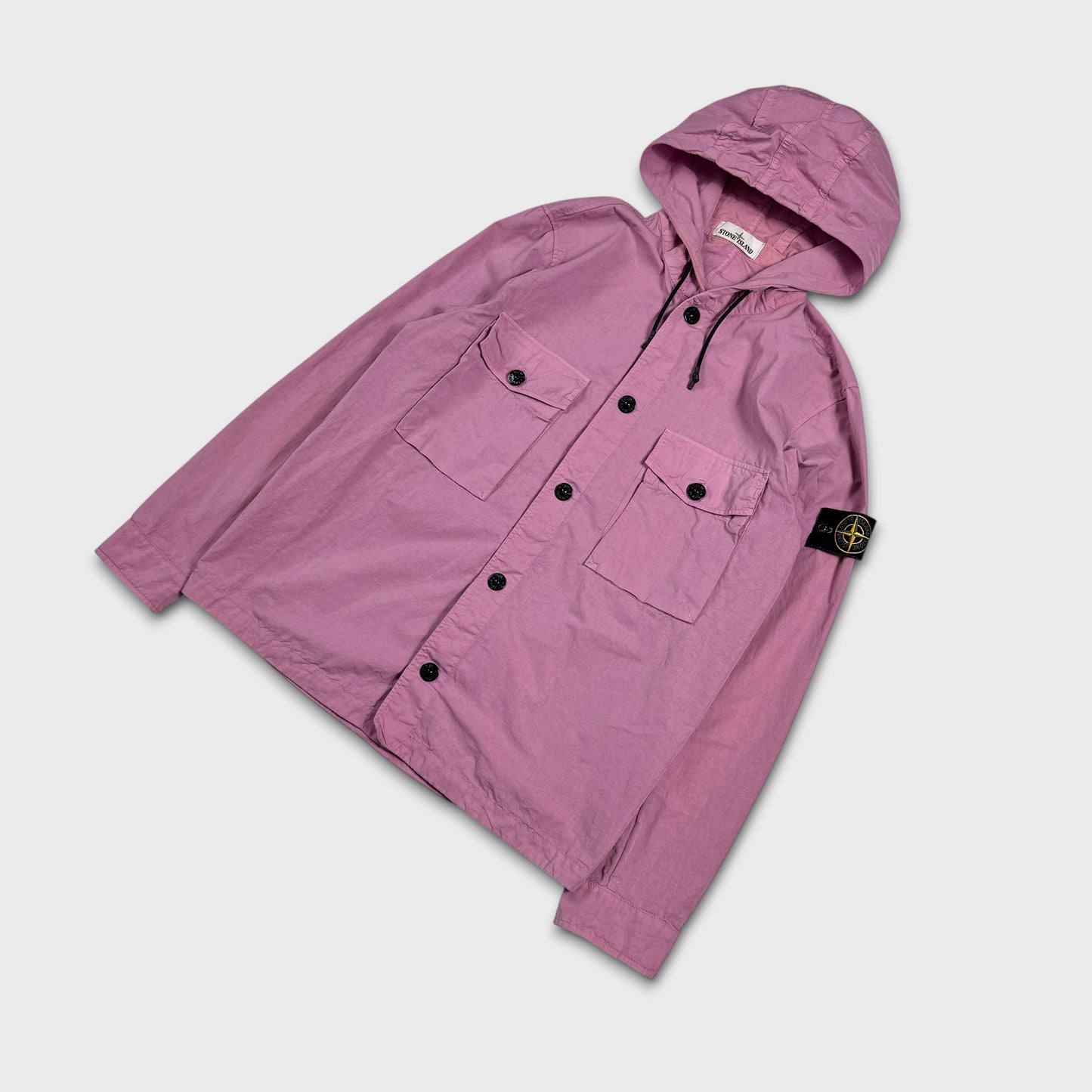 Stone Island Pink Hooded Tela Overshirt Jacket M