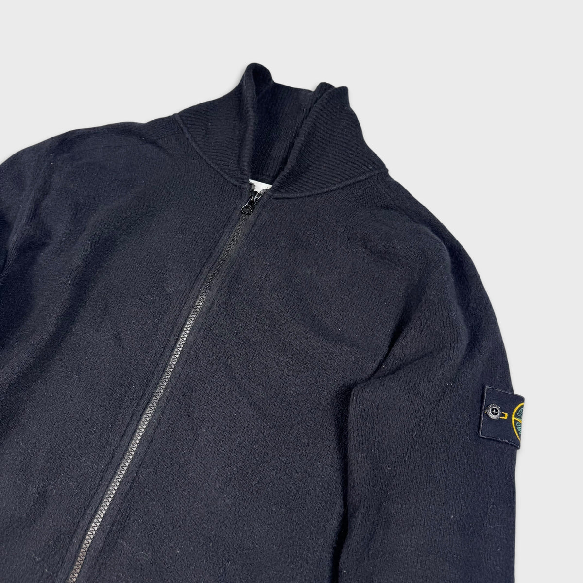 Stone Island Black Zip Cardigan Knit L