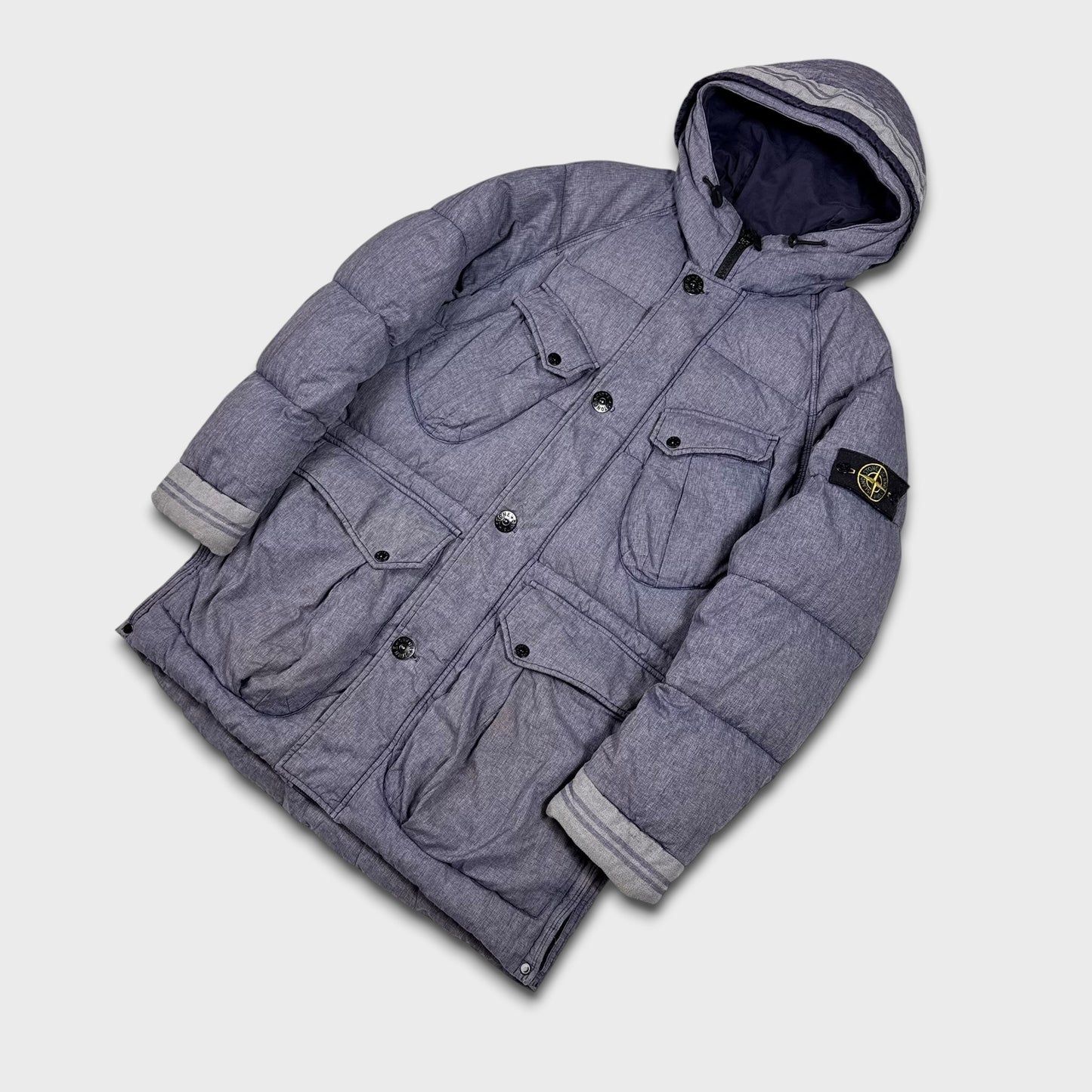 Stone Island Mixed Fibre Watro Tela Down Parka Jacket L