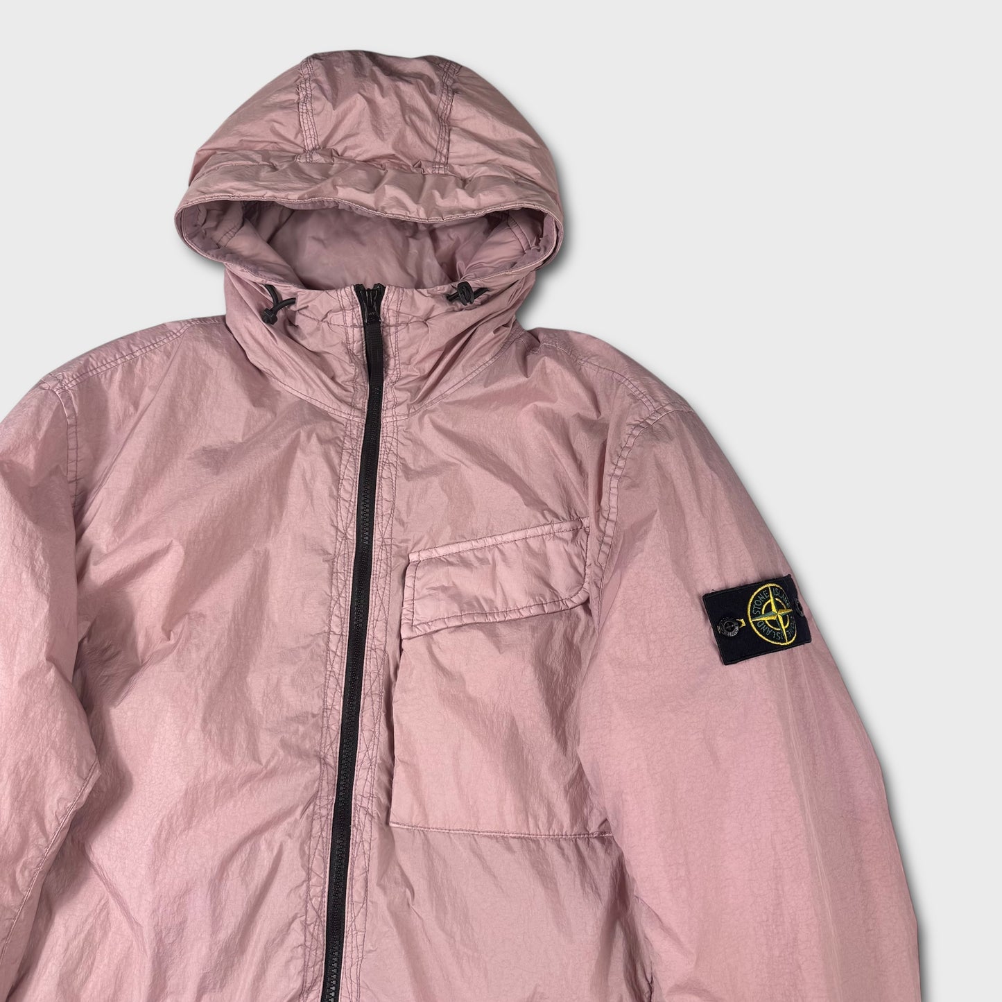Stone Island Pink Garment Dyed Crinkle Reps R-NY Primaloft Jacket L