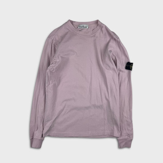 Stone Island Pink Longsleeve Badge T-Shirt M