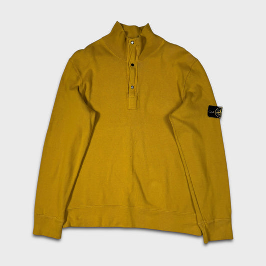 Stone Island Yellow Knit Quarter Zip XXL