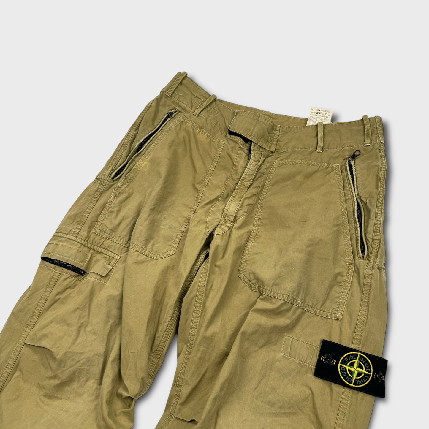 Stone Island 2006 Parachute Distressed Cargo Pants W32