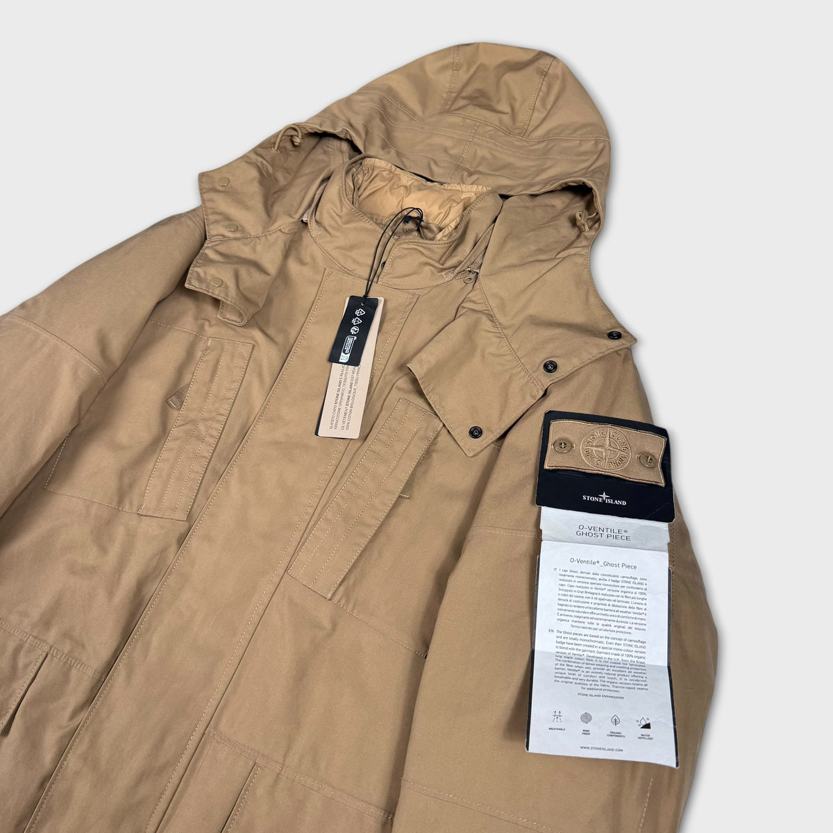 Stone Island 2025 O-Ventile Down Ghost Parka Jacket M