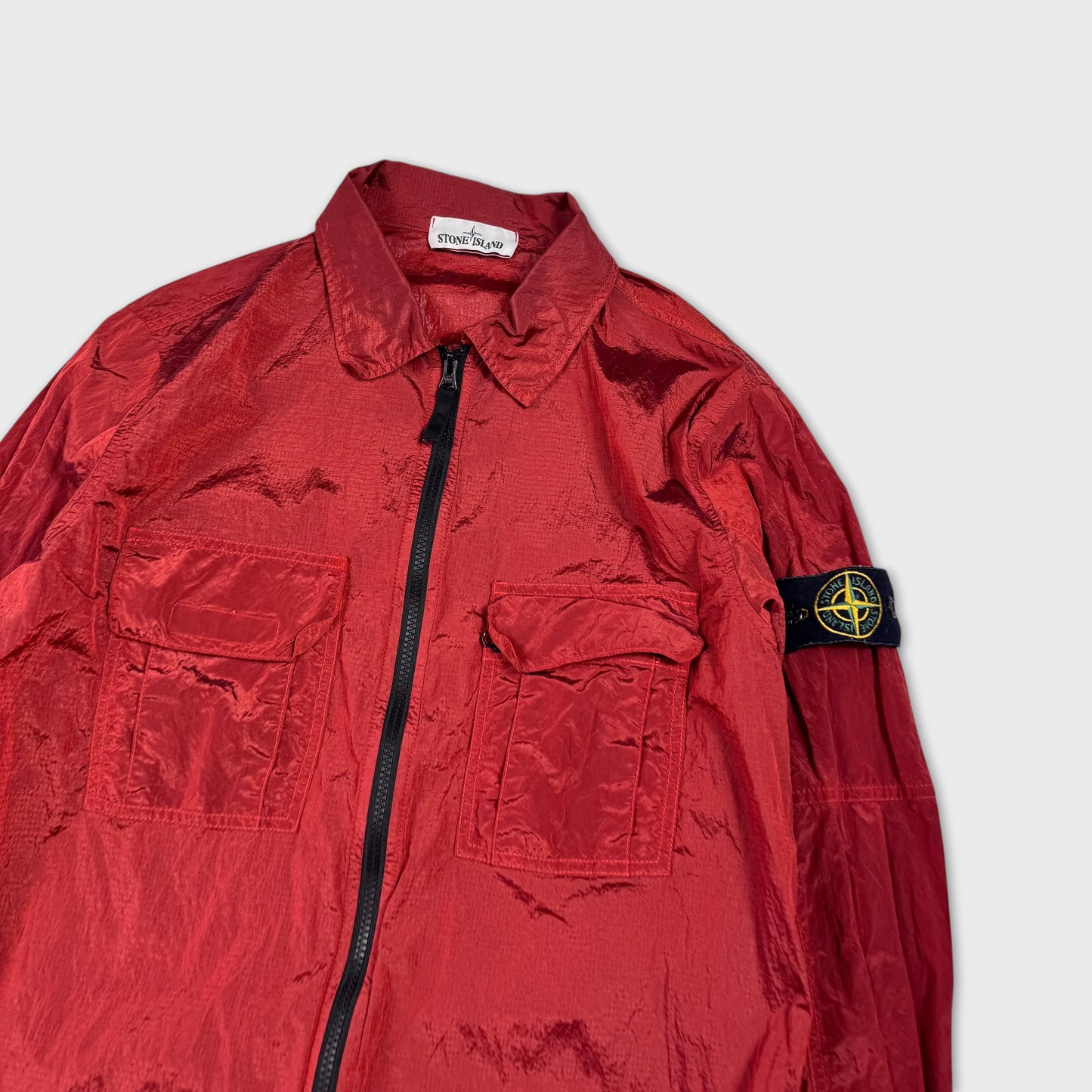 Stone Island Red Nylon Metal Overshirt M