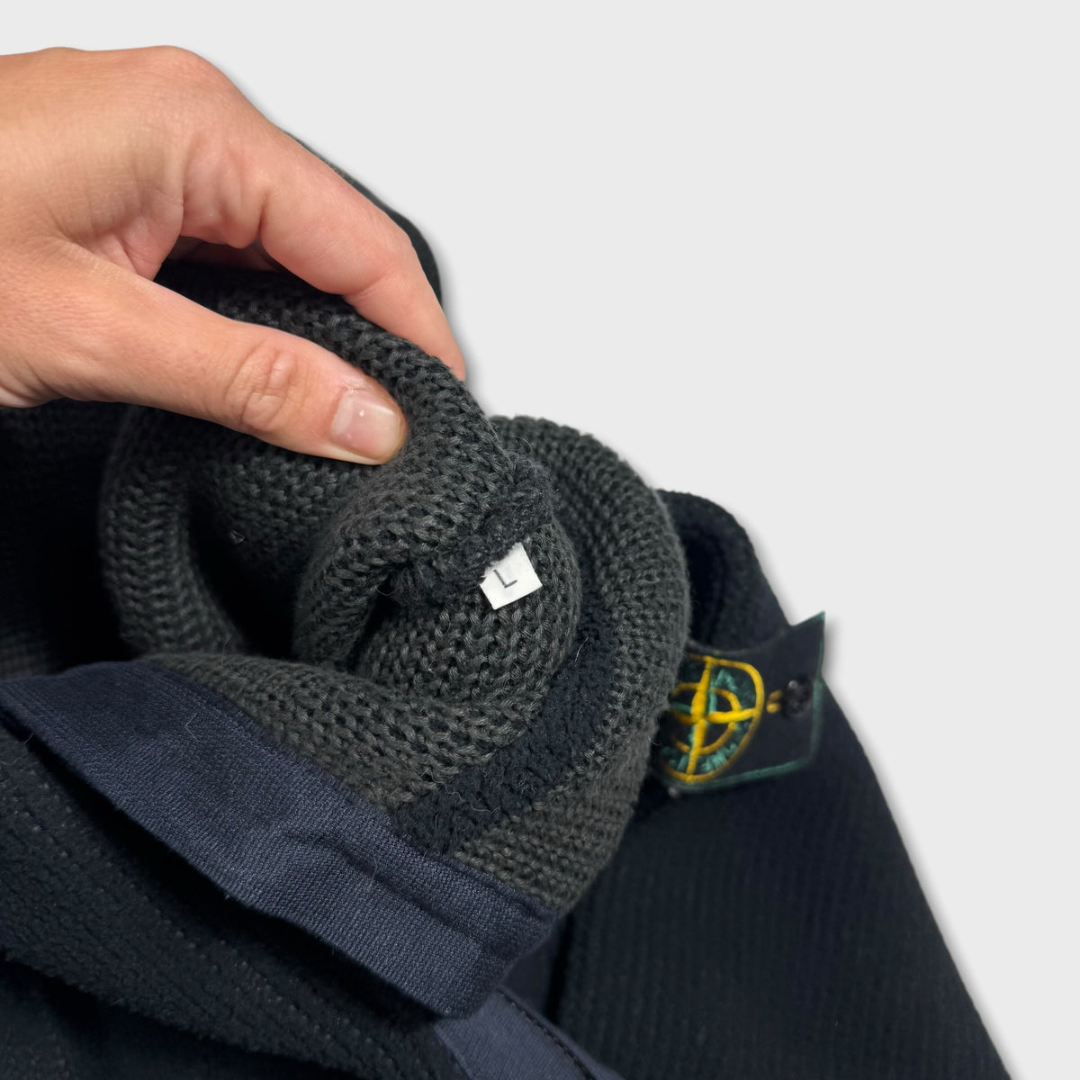Stone Island Chunky 1998 Green Edge Knit DEADSTOCK L