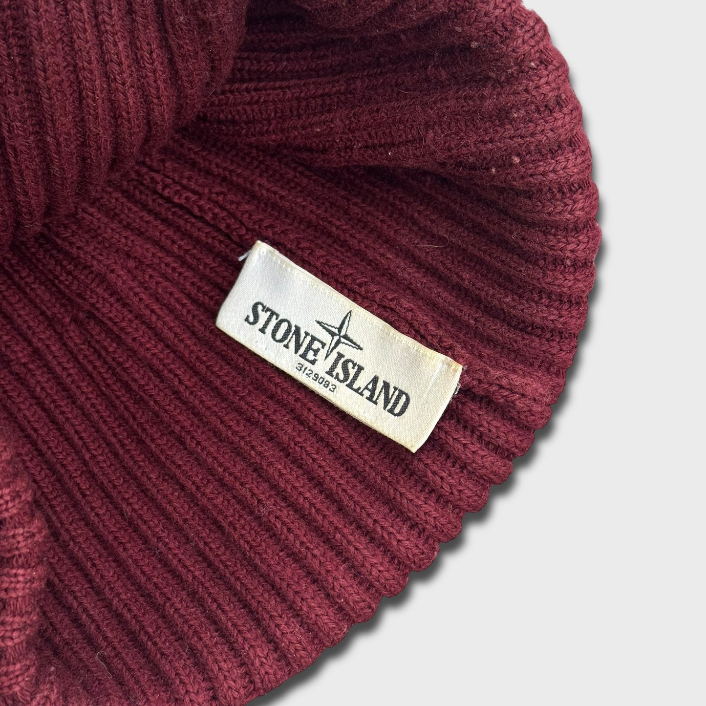 Stone Island Rare Two-Tone Ribbed Badge Beanie OS