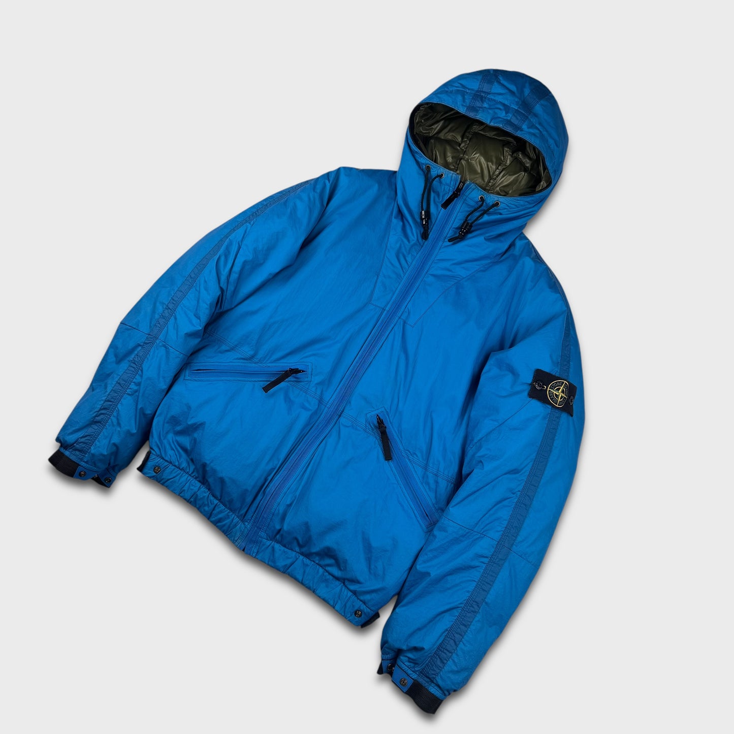 Stone Island Blue Goose Down Puffer Jacket L