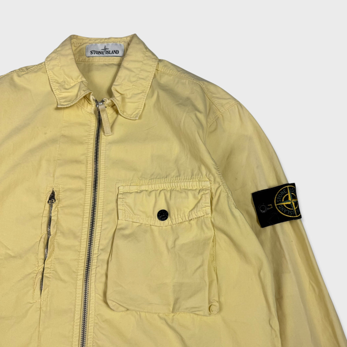 Stone Island Yellow Full Zip Overshirt S