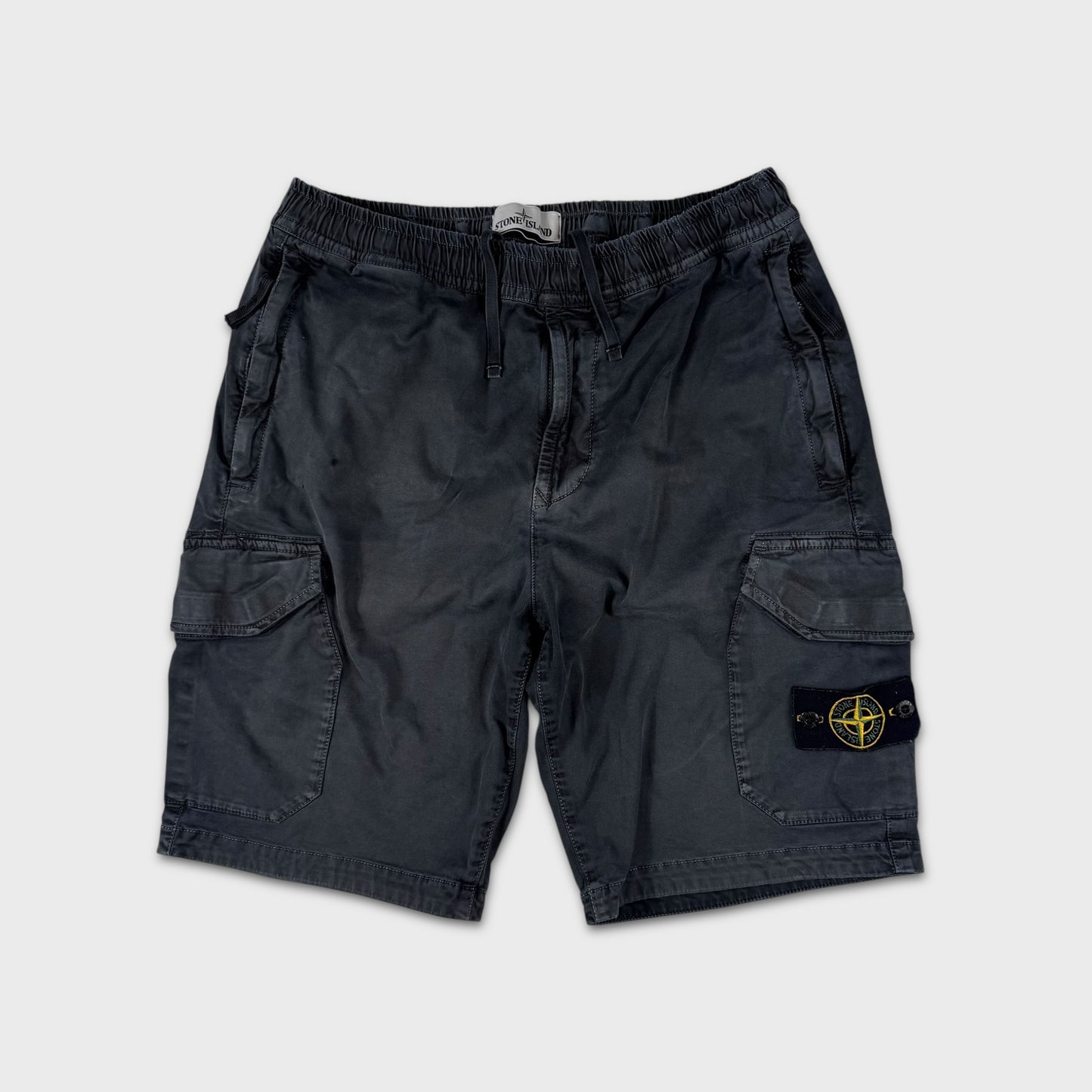 Stone Island Washed Badge Cargo Shorts W30