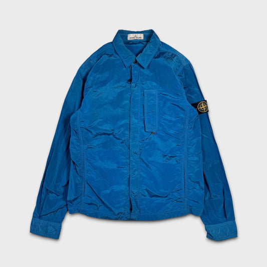 Stone Island Electric Blue Nylon Metal Overshirt M