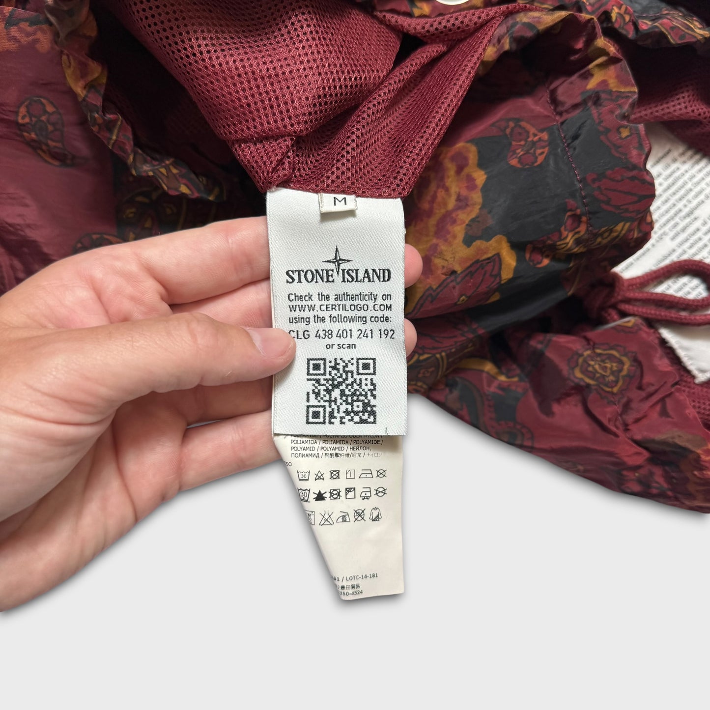 Stone Island x Supreme Paisley Nylon Metal 5C Anorak Jacket M