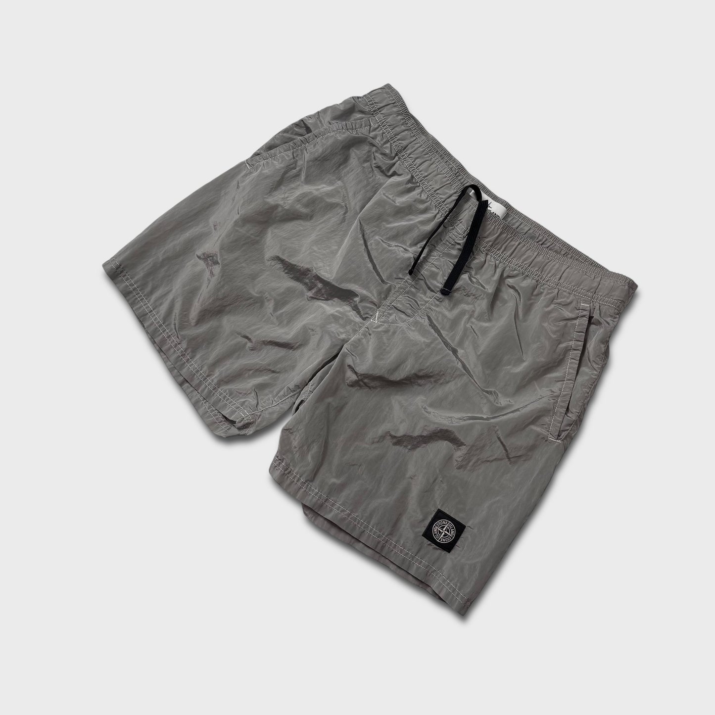 Stone Island Silver Nylon Metal Shorts L