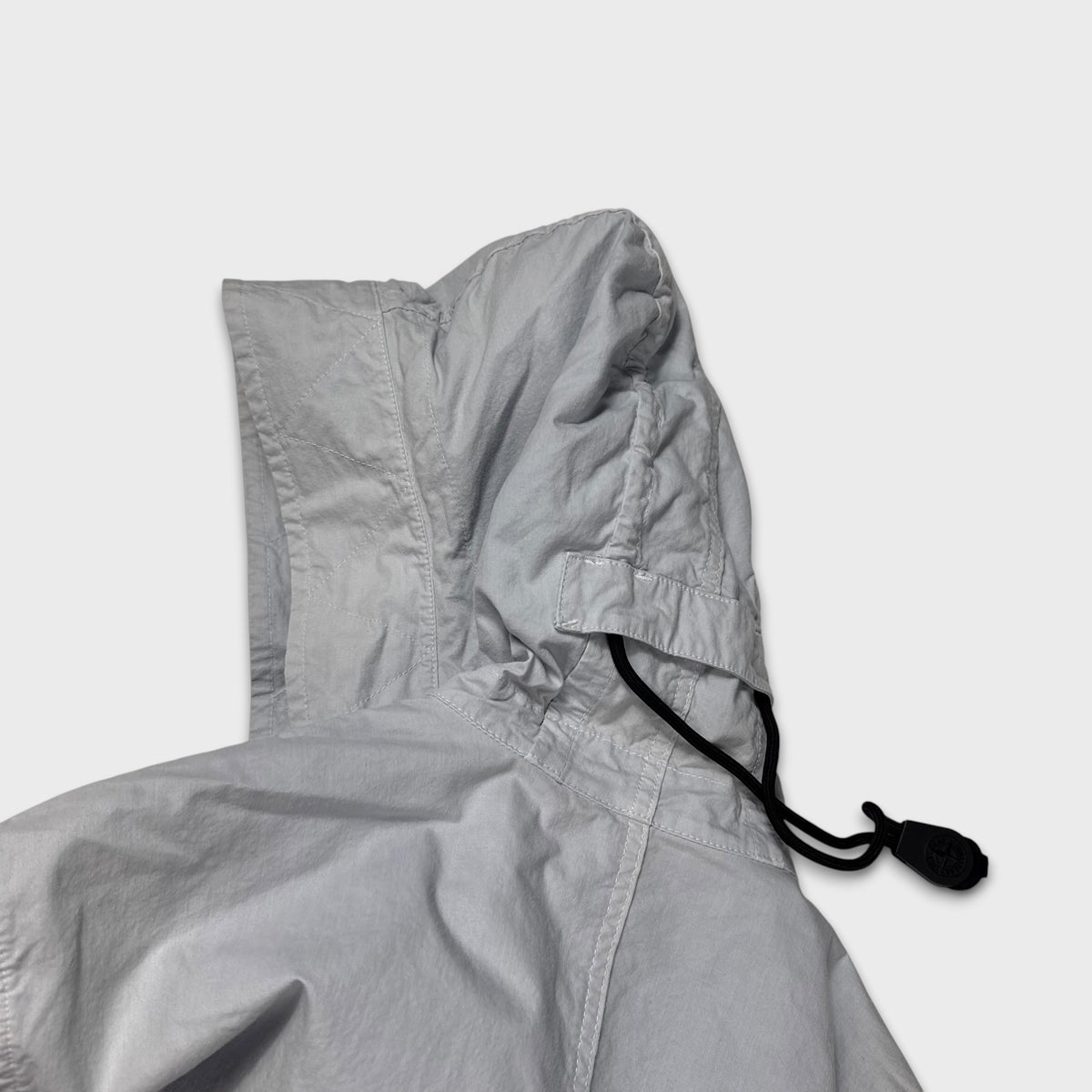 Stone Island Baby Blue Cotton Cordura Hooded Parka Jacket L